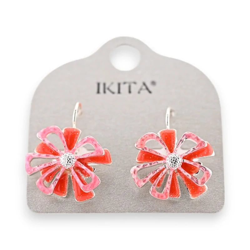 Boucles d'oreilles fleur orange de chez Ikita