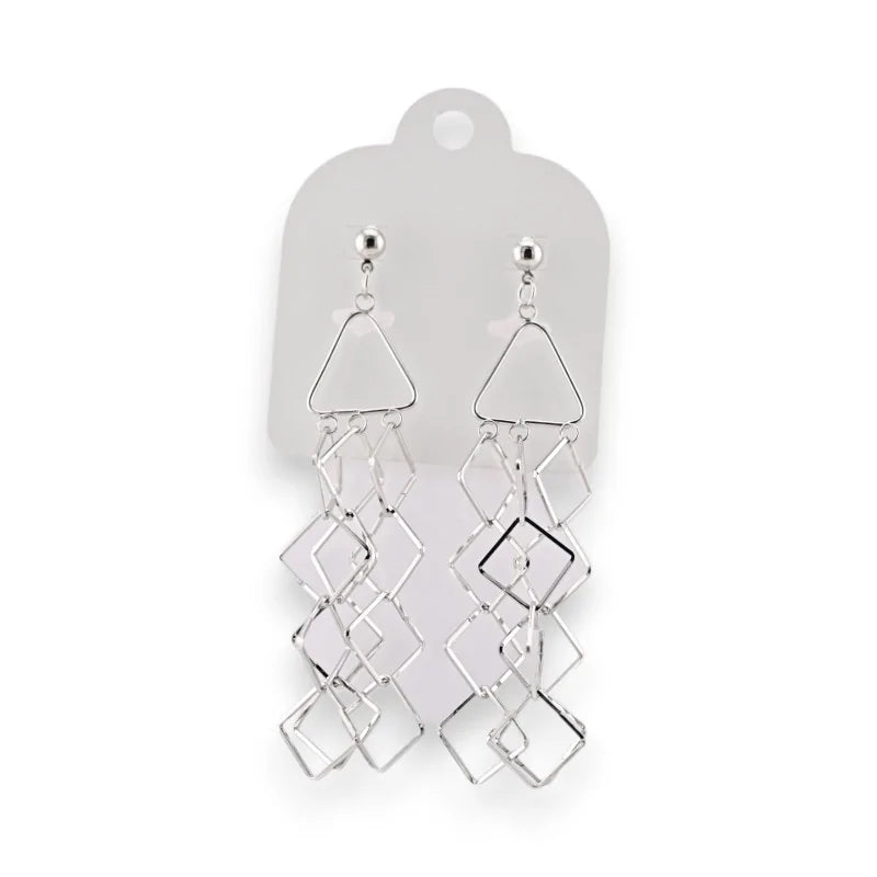 Boucles d'oreille cascade géométrique argentées