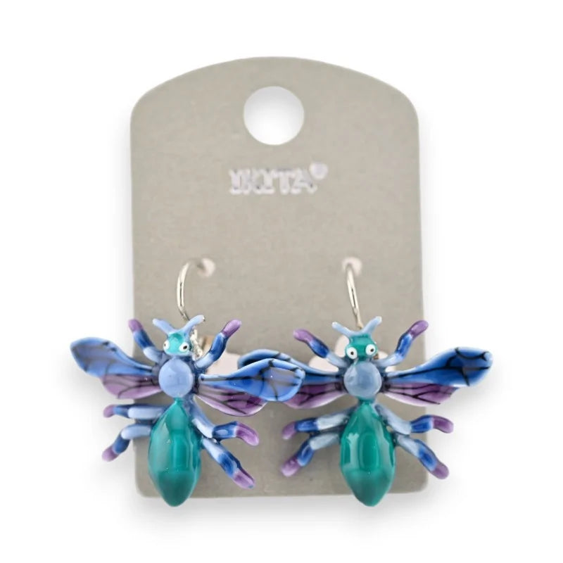 Boucles d'oreilles Insecte Bleu de chez Ikita
