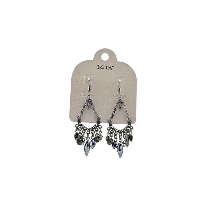 Boucles d'oreilles pendantes Ikita grises