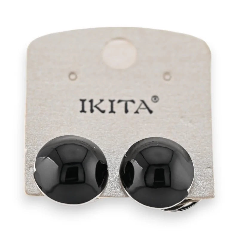 Boucles d'Oreilles Perles Recto-Verso noires de chez Ikita