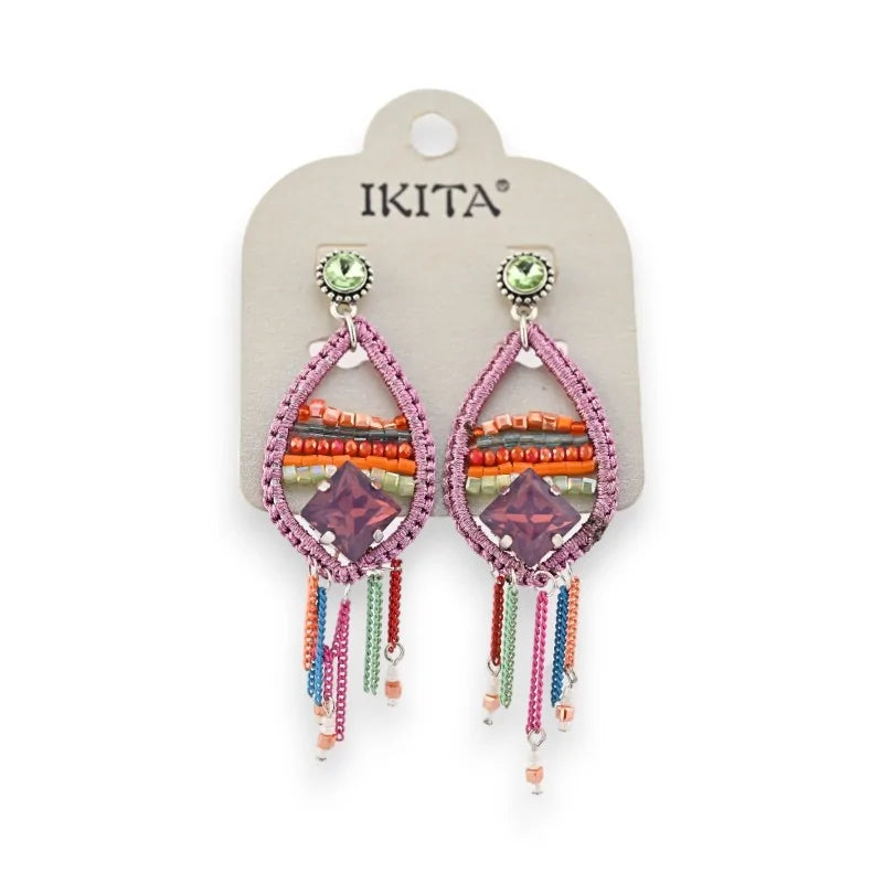 Boucles d'oreilles Bohème Multicolores Ikita