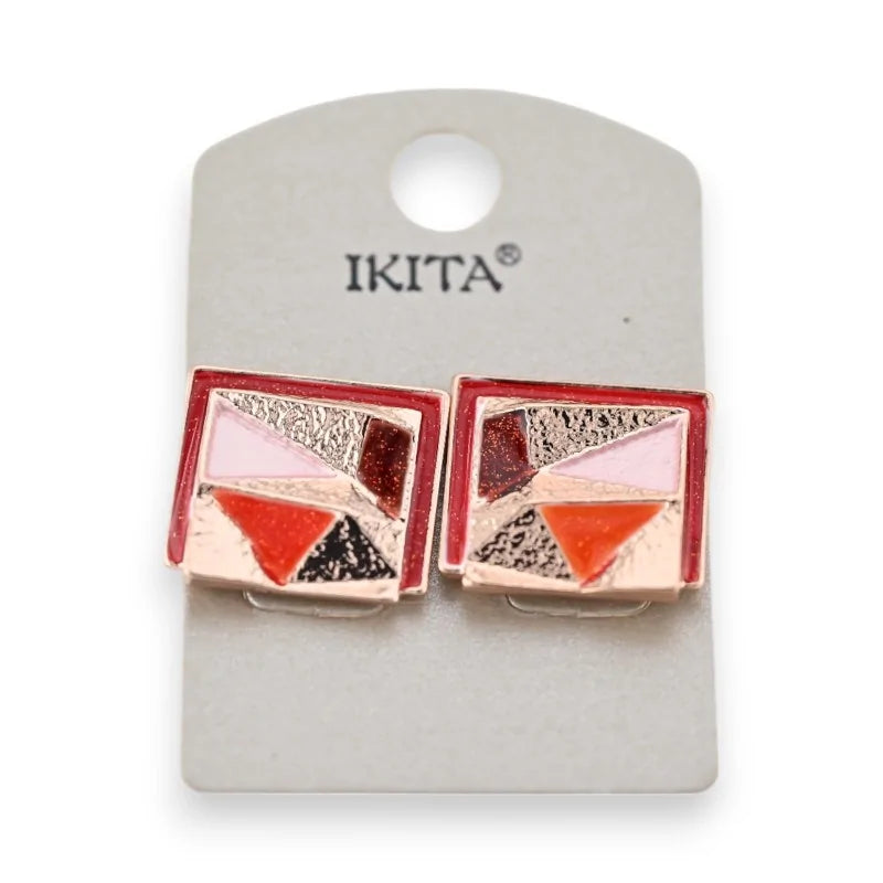 Boucles d'oreilles carrées rouge de chez Ikita