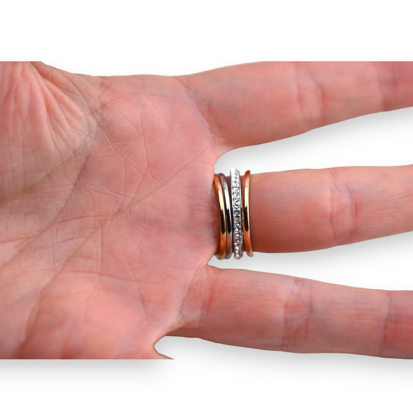 Bague acier 2 tons arbre de vie