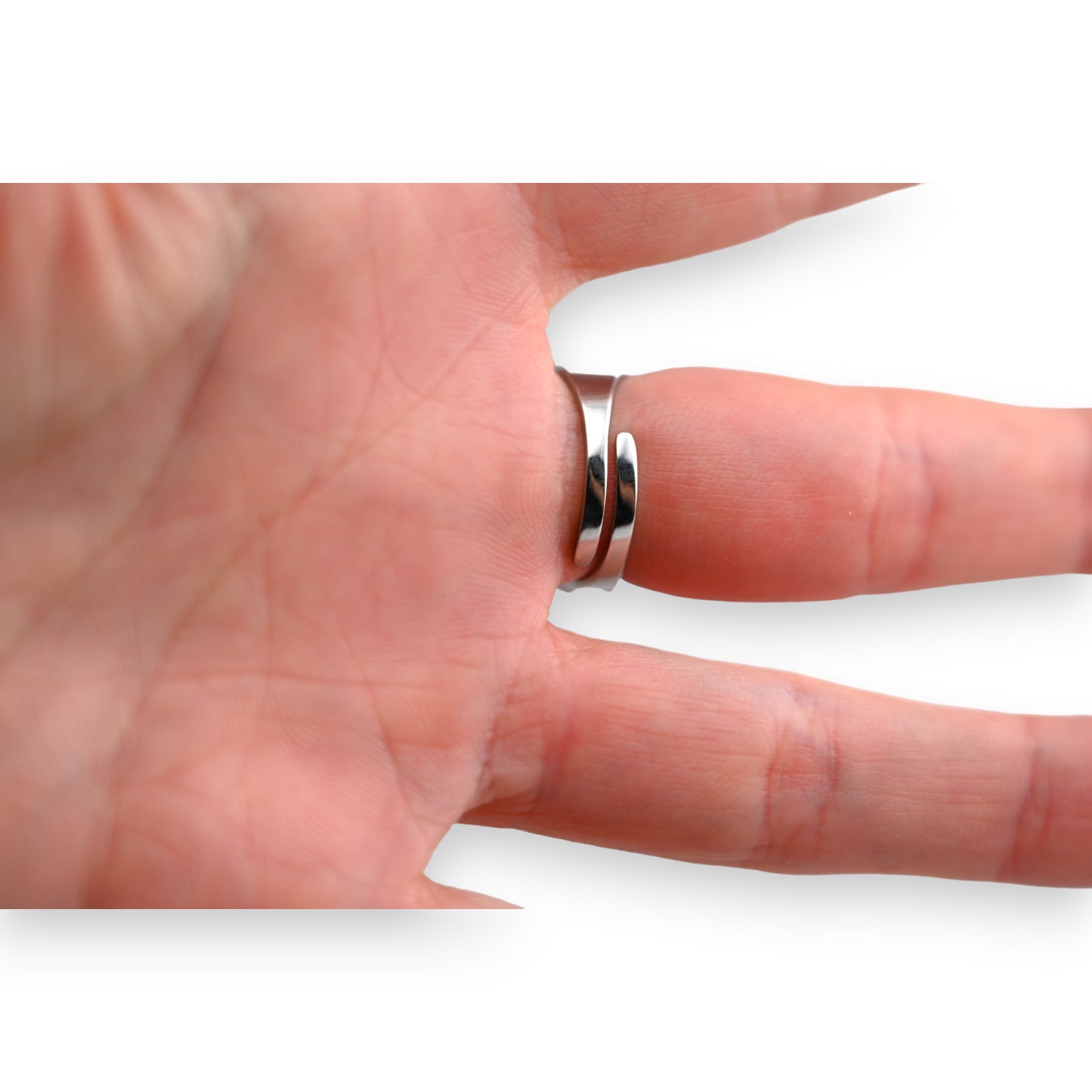 Bague acier argenté arabesque strass