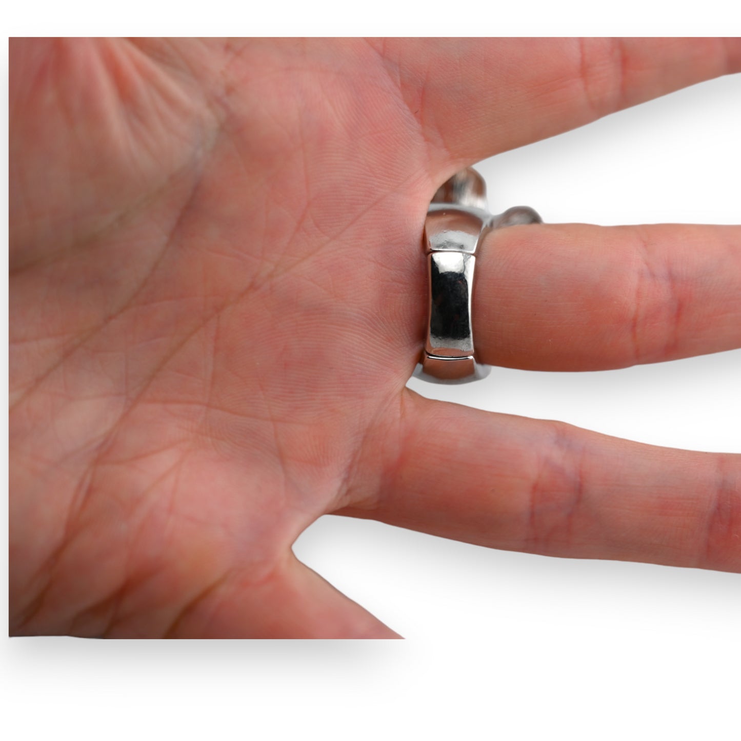 Bague fantaisie argenté fleur noire