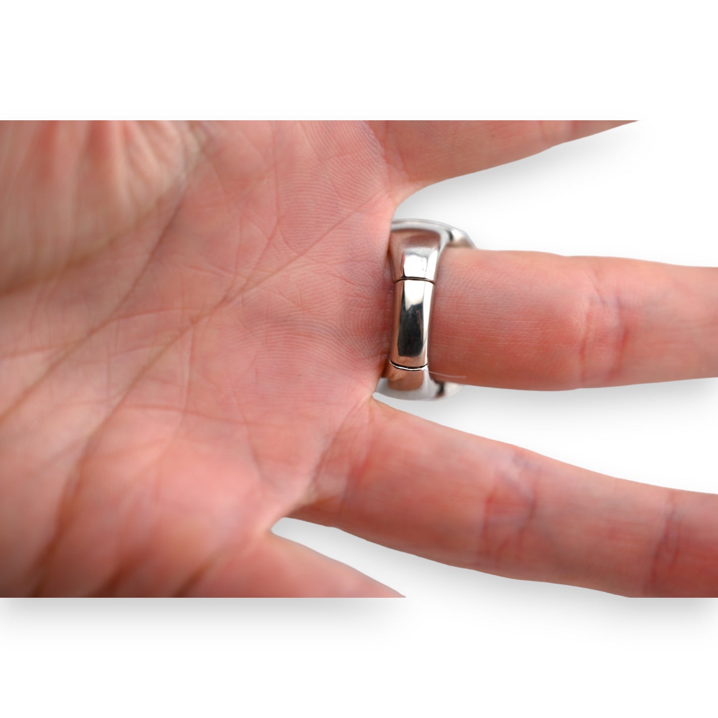 Bague fantaisie argentée peinture