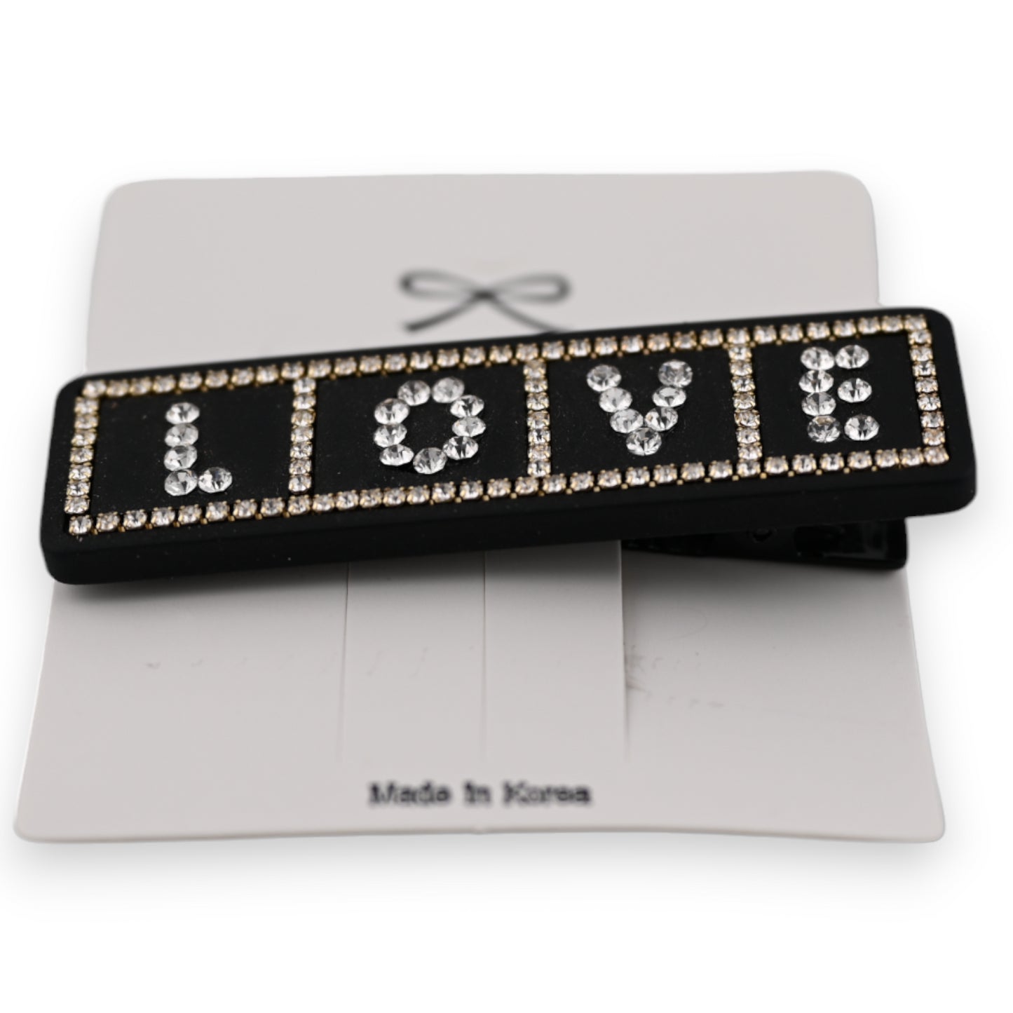 Barrette LOVE noire et strass