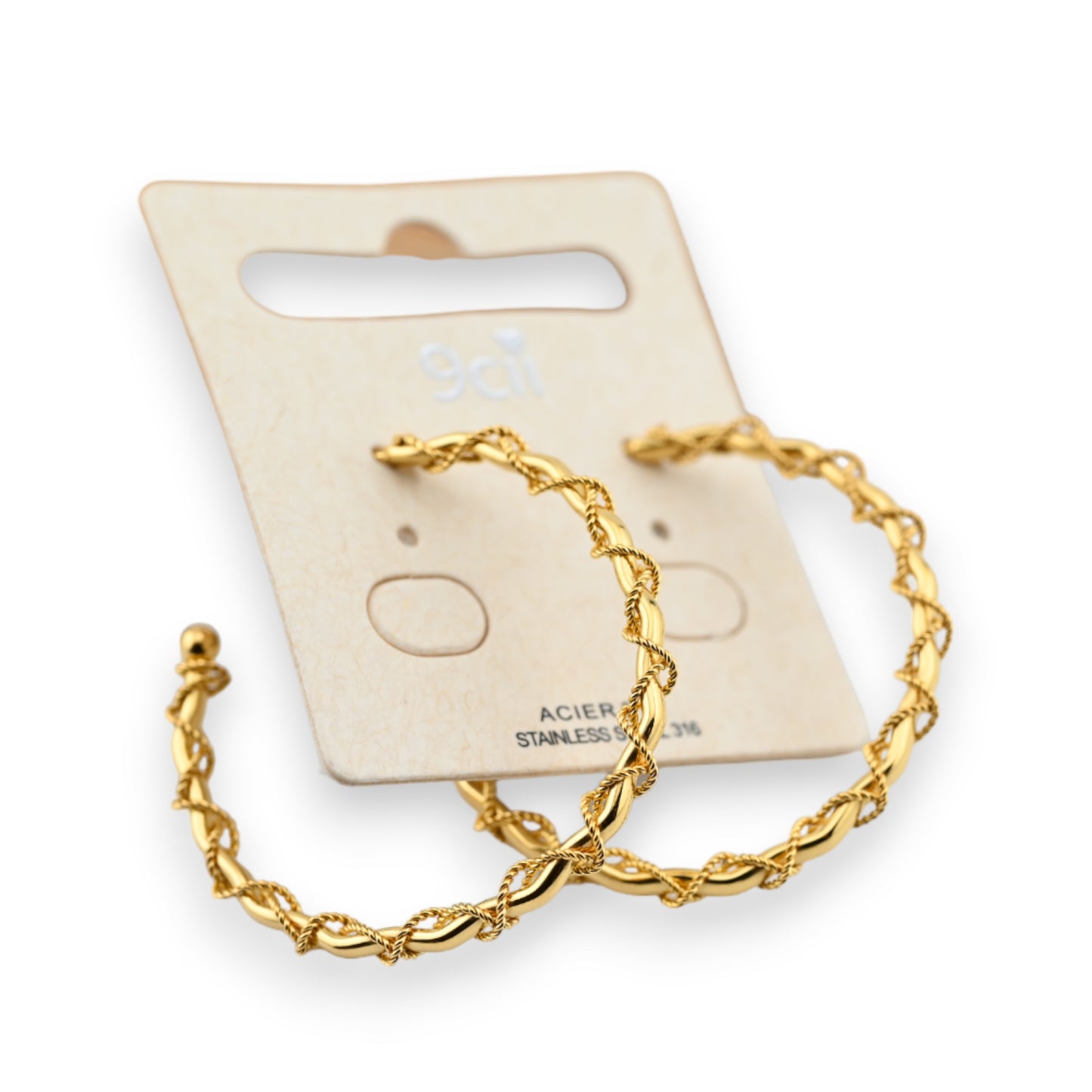 Boucle d'oreille créole acier doré