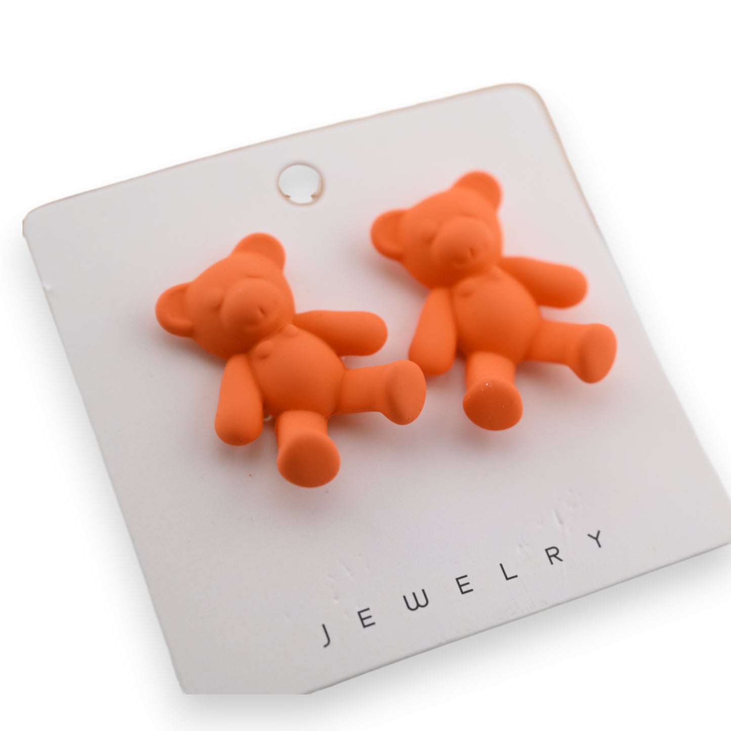 Boucle d'oreille nounours orange