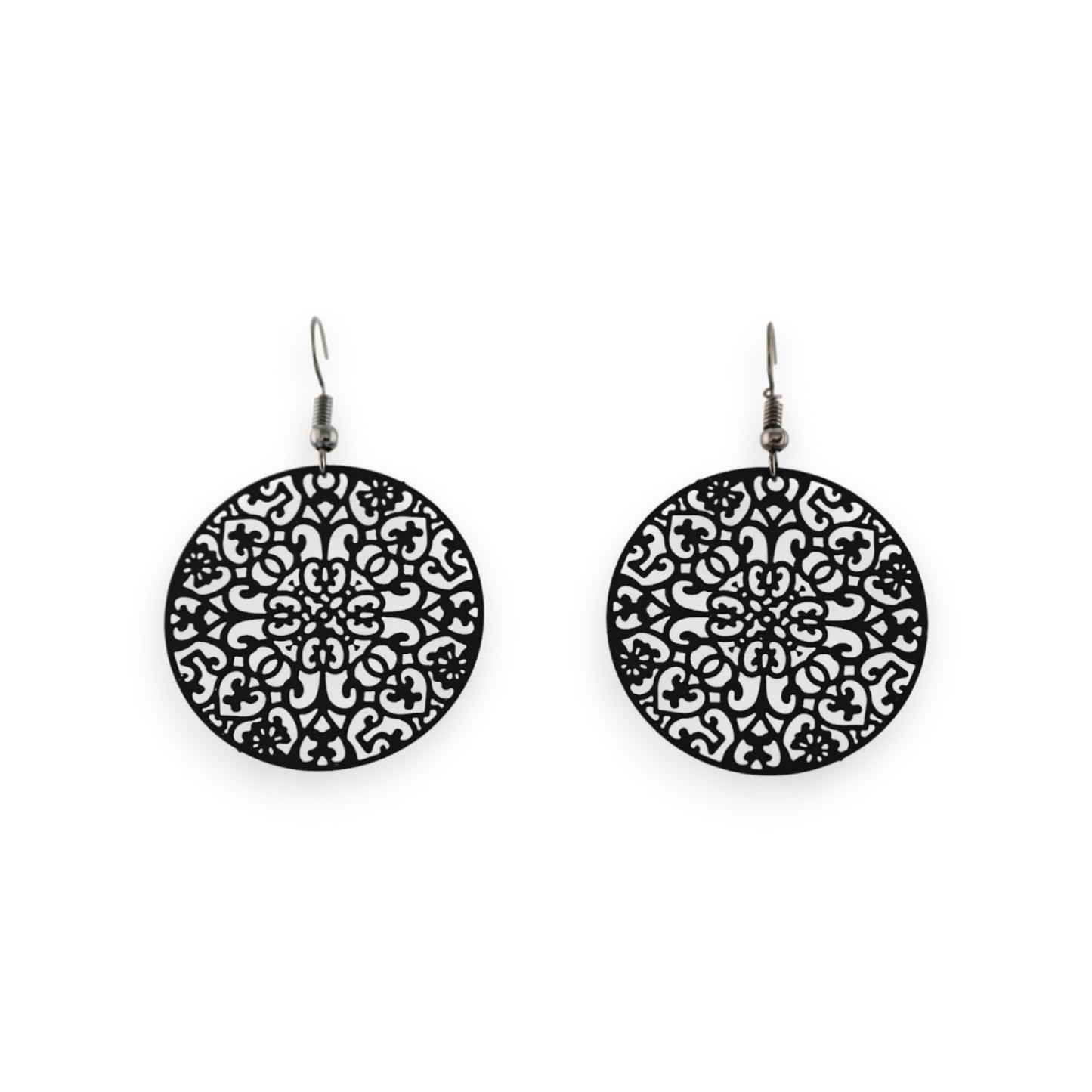 Boucles d'oreilles arabesques noires