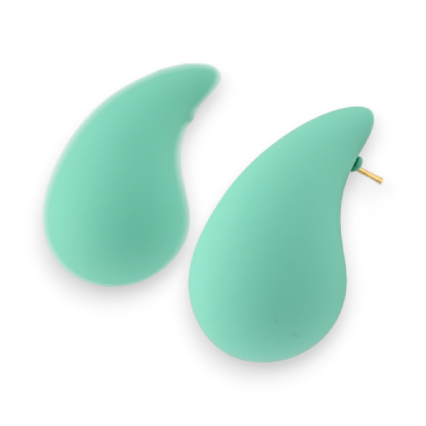 Boucles d'oreilles goutte vert menthe