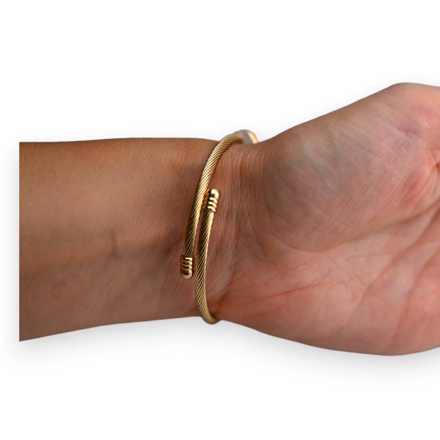 Bracelet charms rigide noir et doré arbre de vie