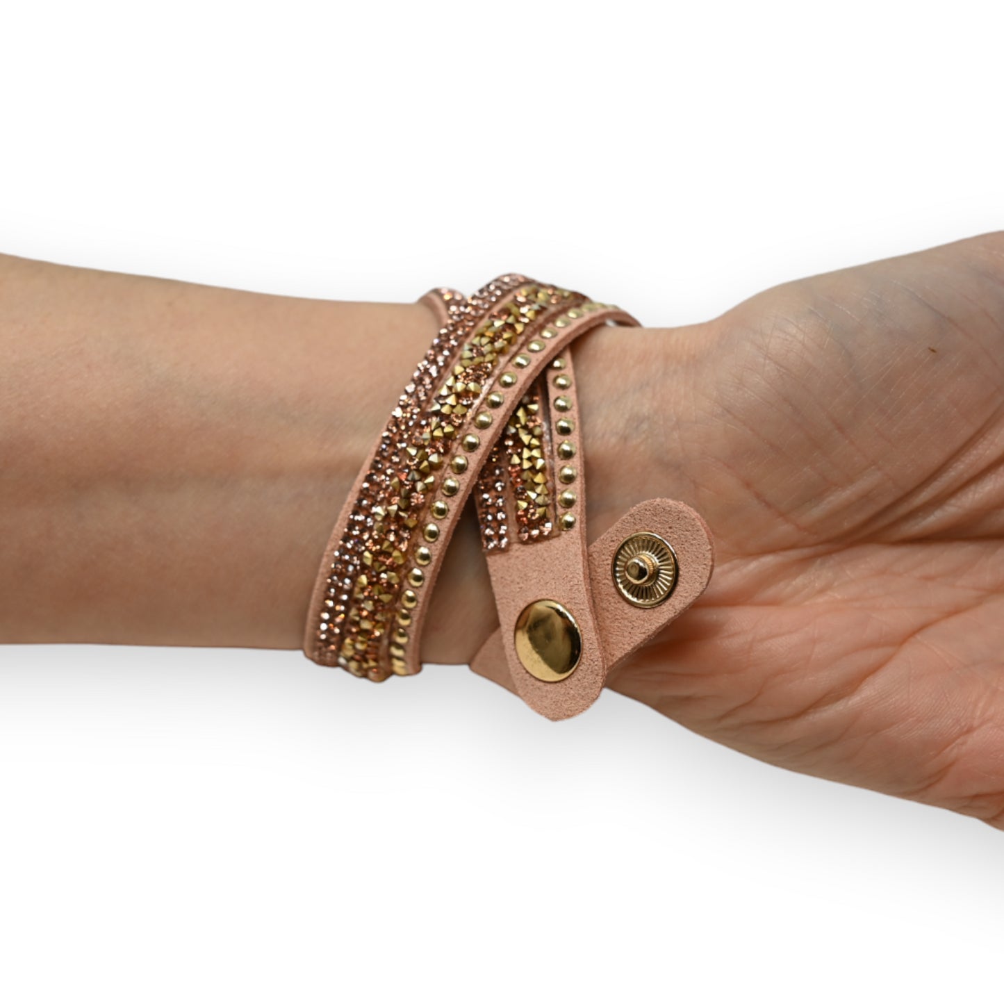 Bracelet double rose strass