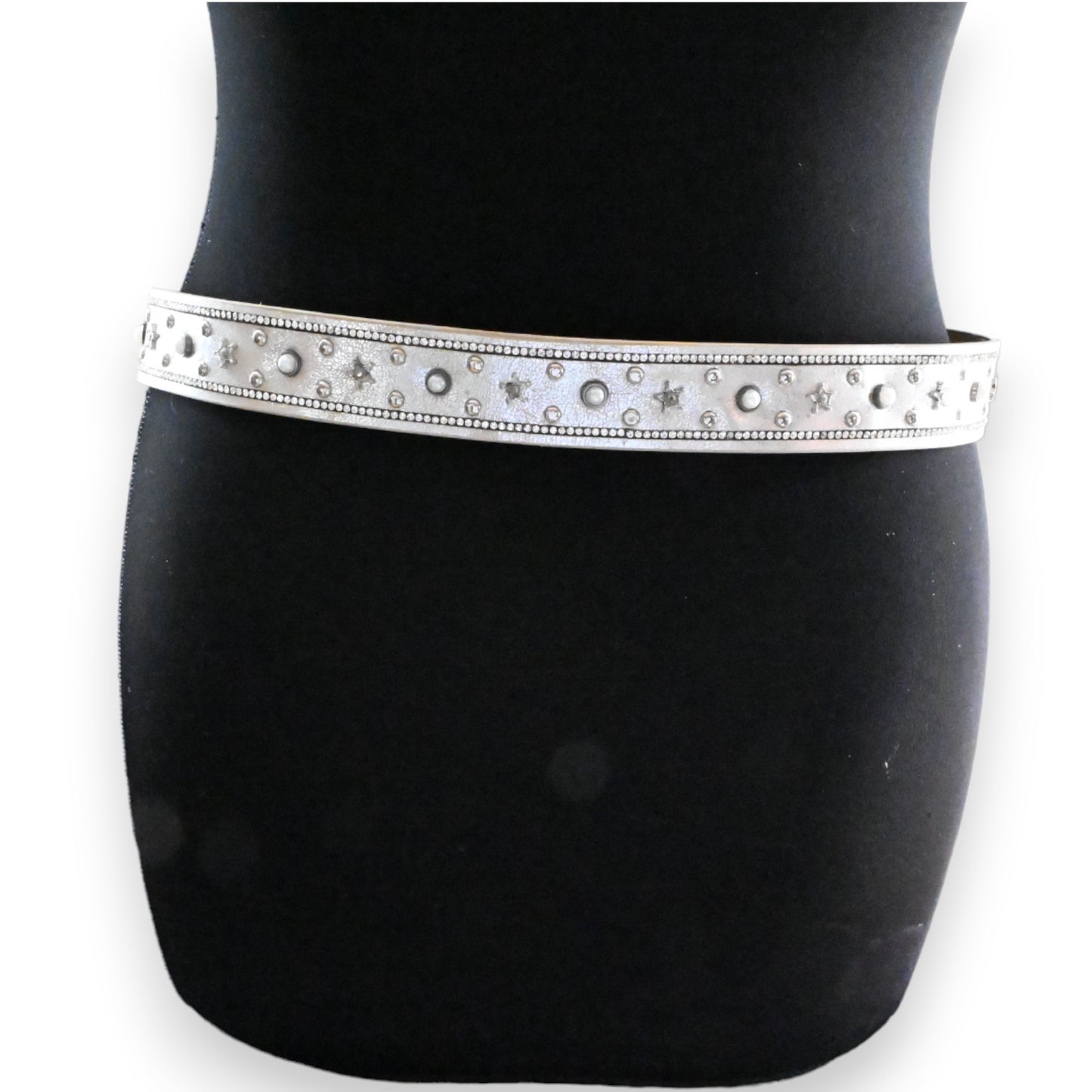 Ceinture cloutée étoile femme argenté