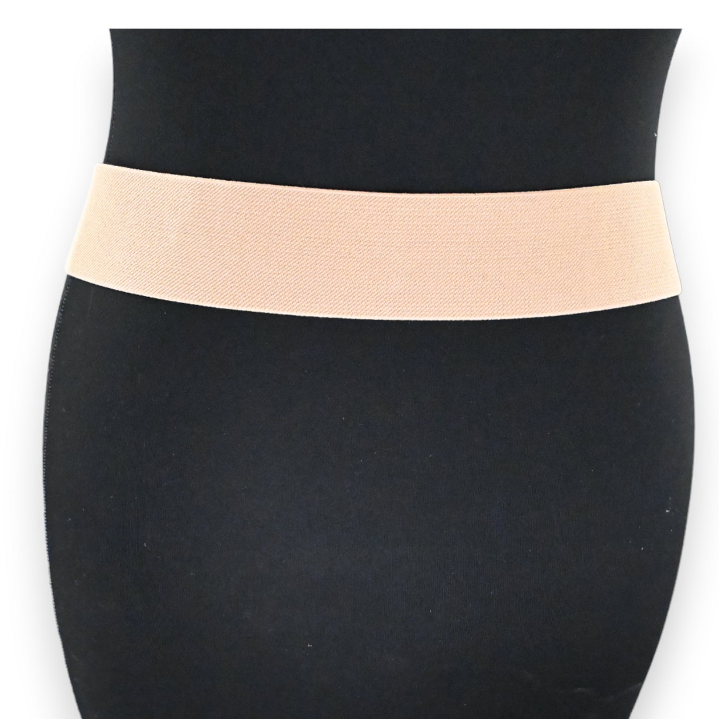 Ceinture fantaisie élastique femme beige dorée cloutée