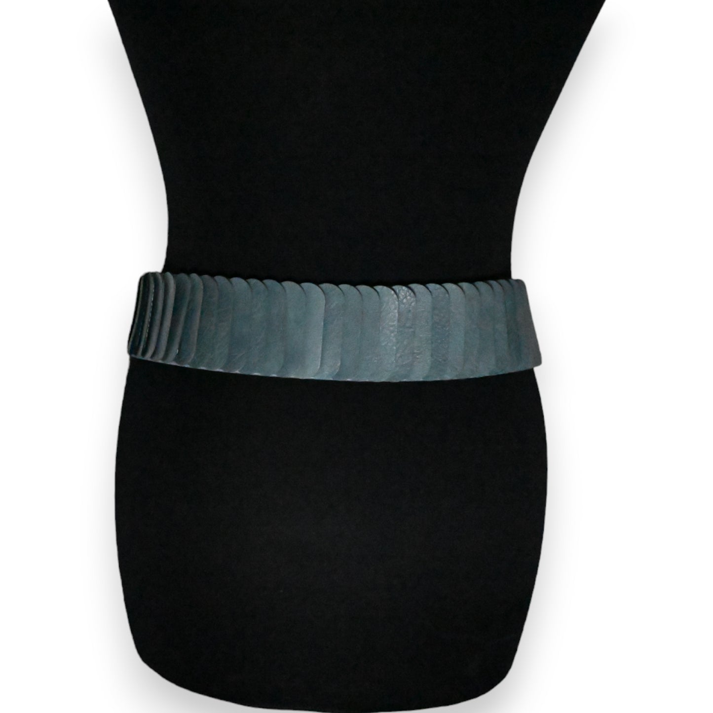 Ceinture synthétique élastique accordéon Bleu jeans