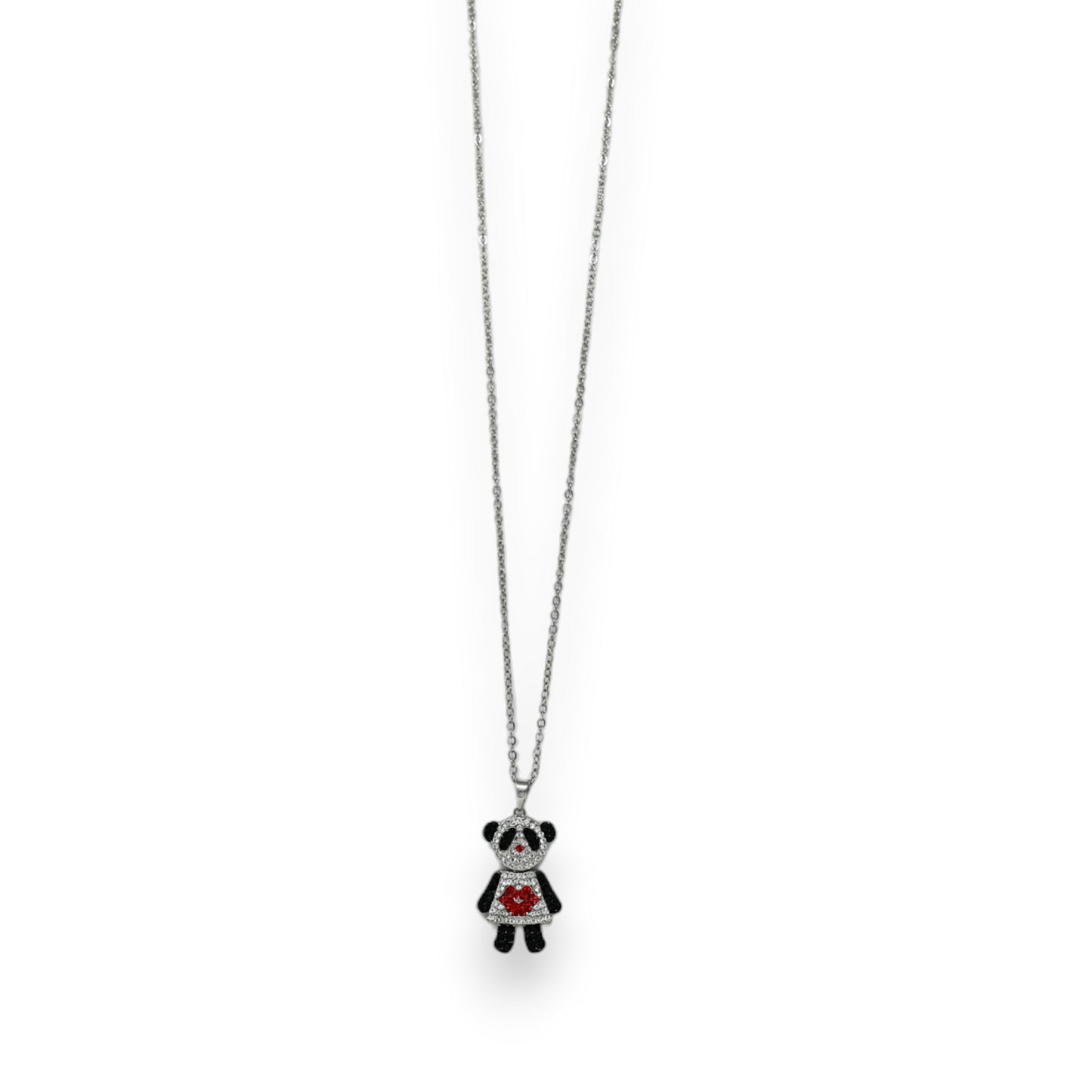 Collier fantaisie panda strass