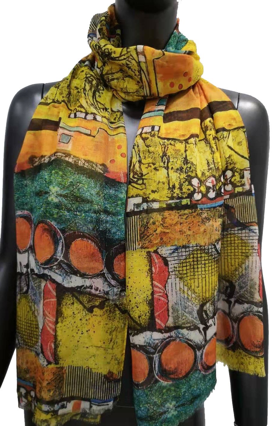 Foulard peinture abstraite - Toucher soie