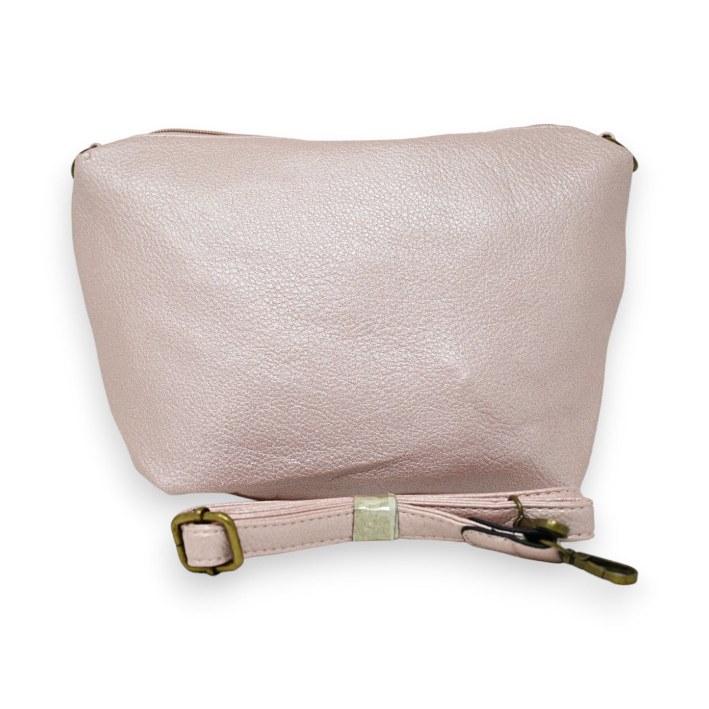 Sac à Main Rose Métallisé avec Pochette Amovible