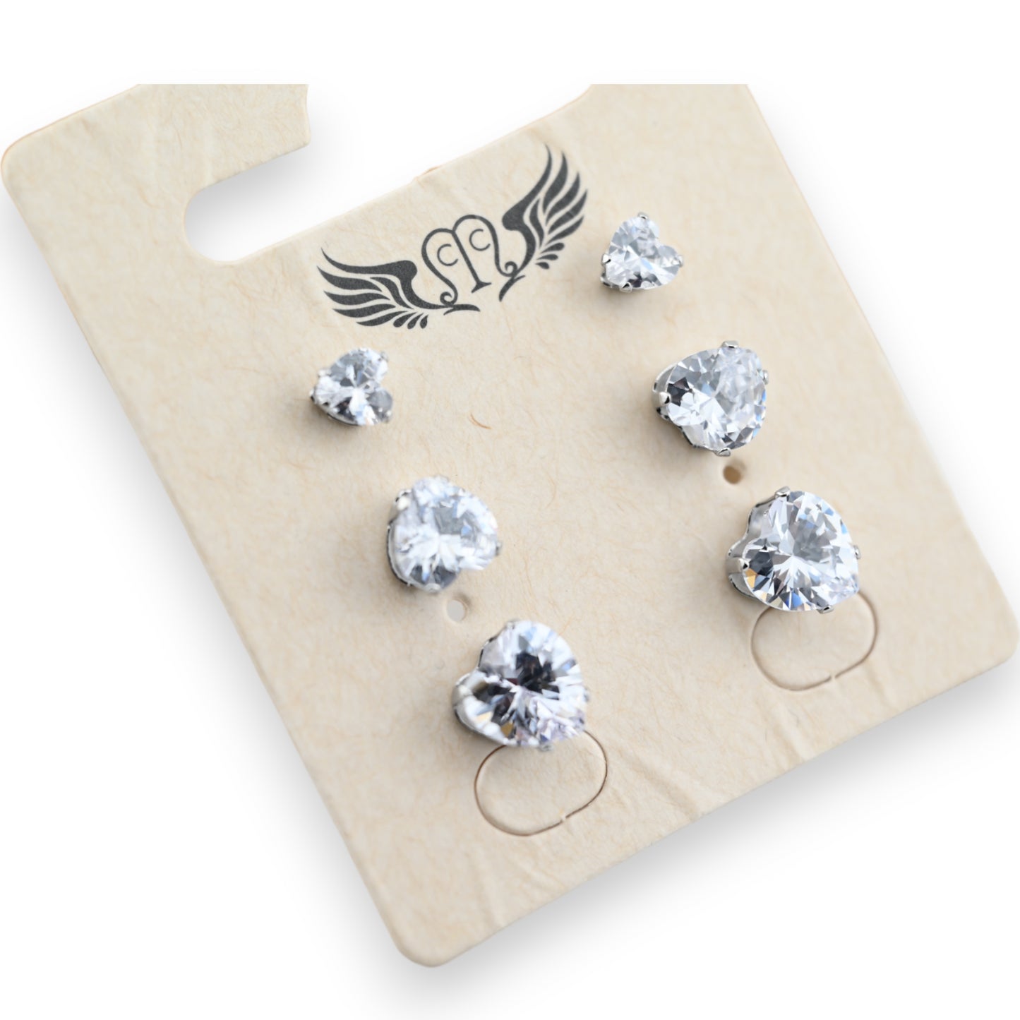 Lot boucle d'oreille clous cœur