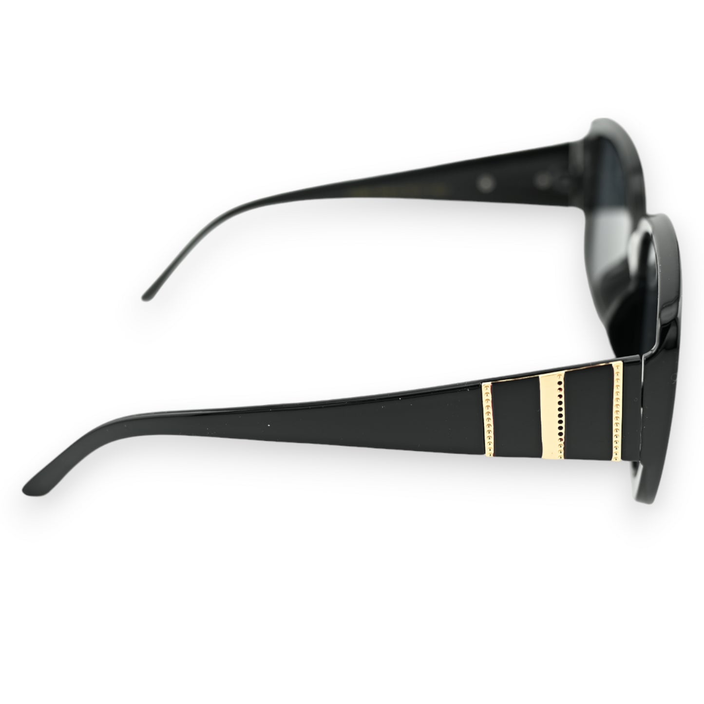 Lunettes grand modèle noire finitions dorées