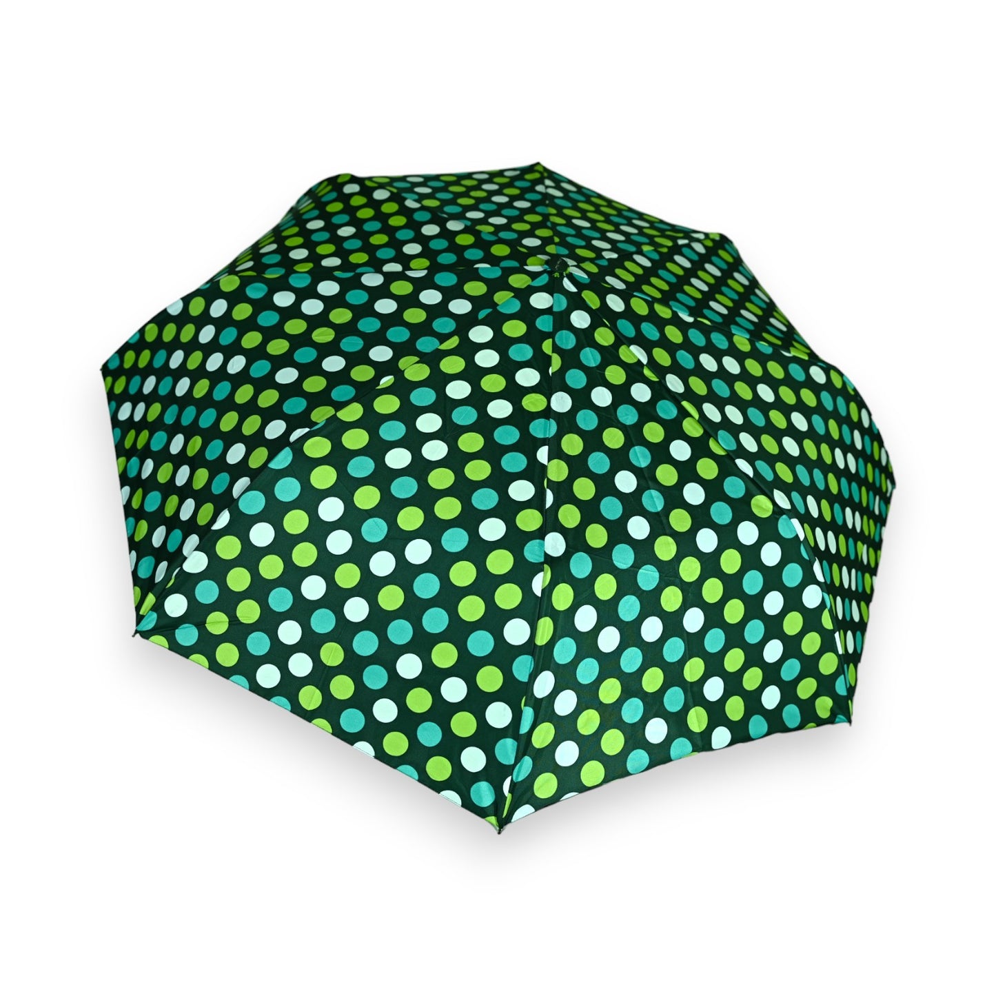 Parapluie pliant semi automatique pois nuances verts