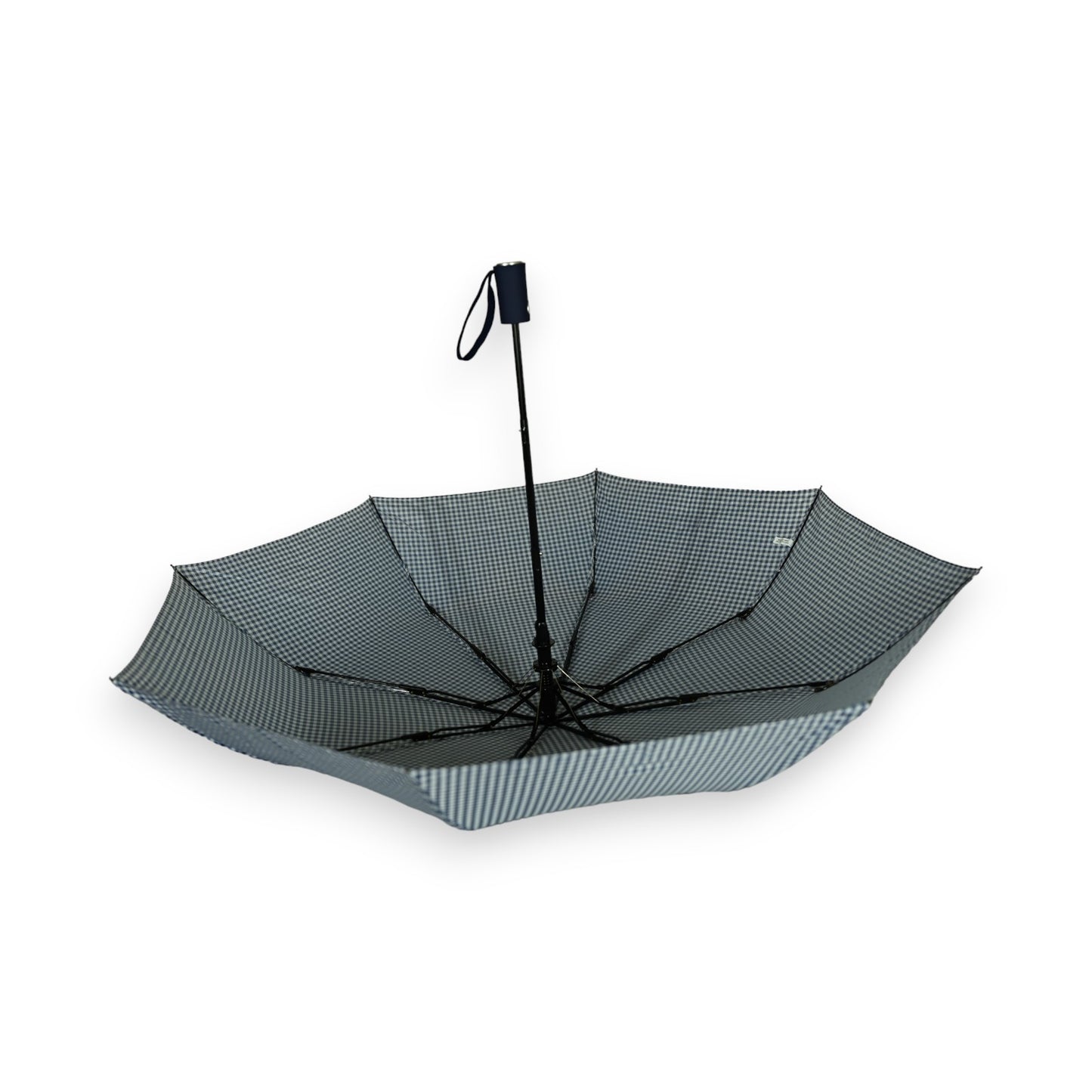 Parapluie pliant automatique vichy bleu marine
