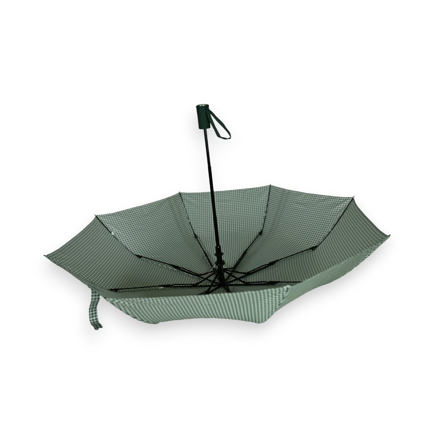 Parapluie pliant automatique vichy vert canard