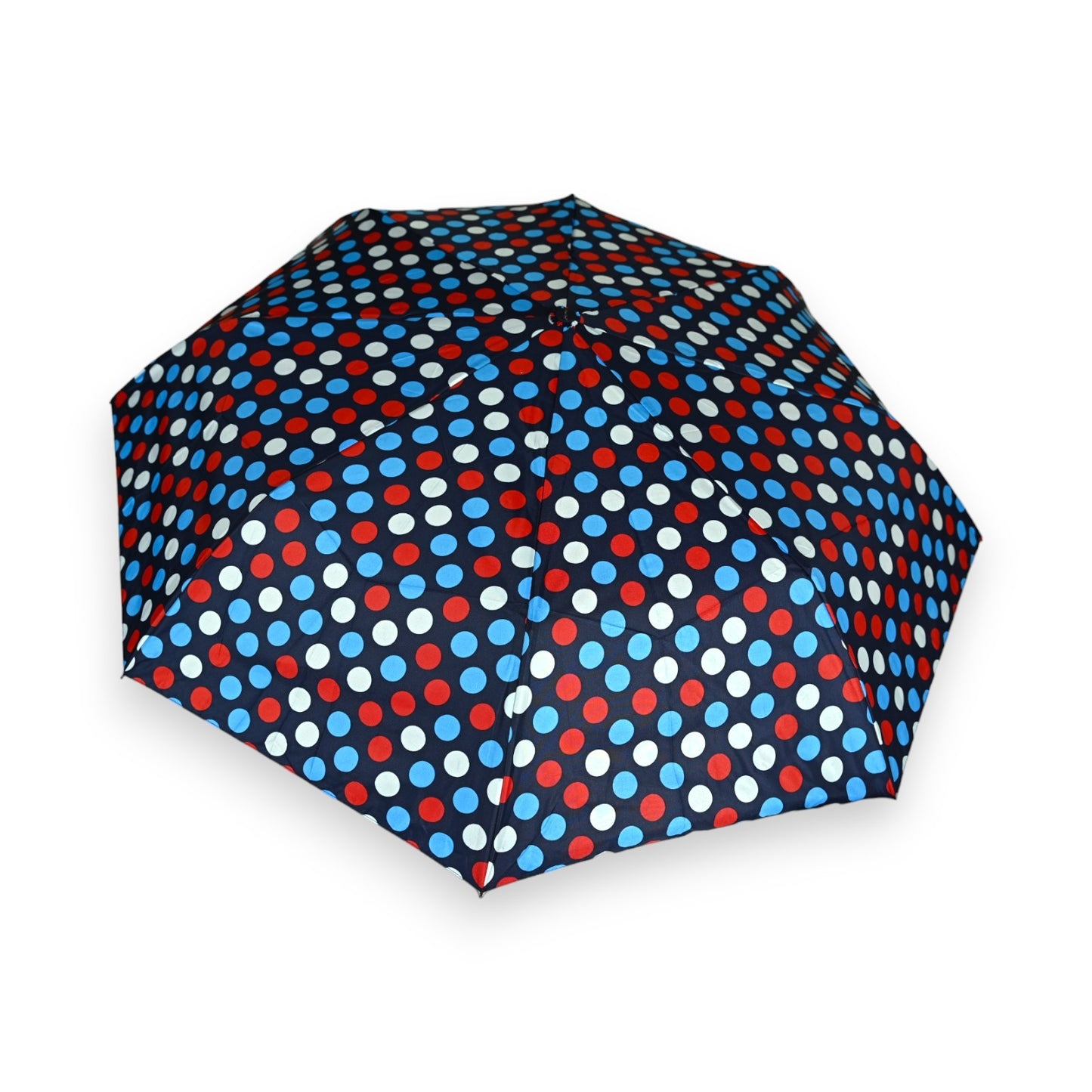 Parapluie pliant semi automatique rouge et bleu