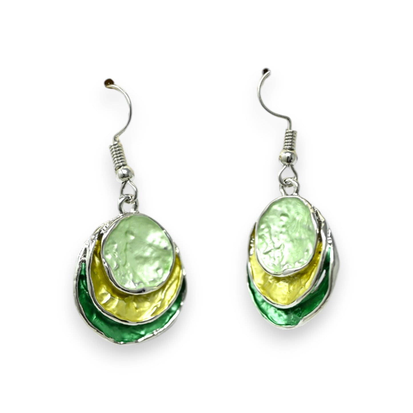 Parure fantaisie rond relief nuances vertes