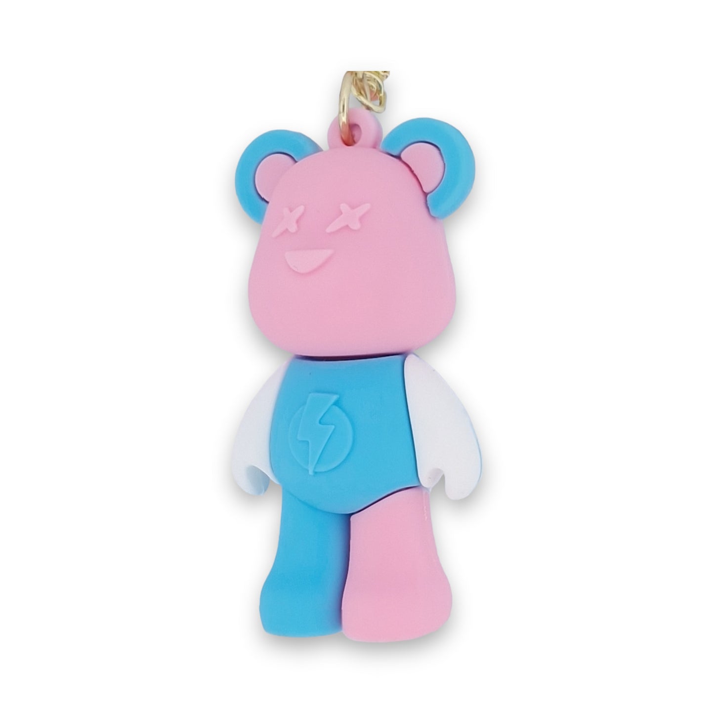Porte-clés doudou pastel rose et bleu