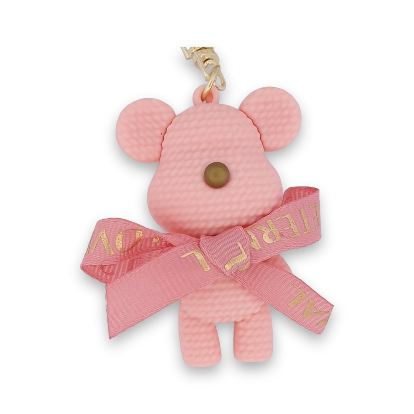 Porte-clés doudou rose et or chic