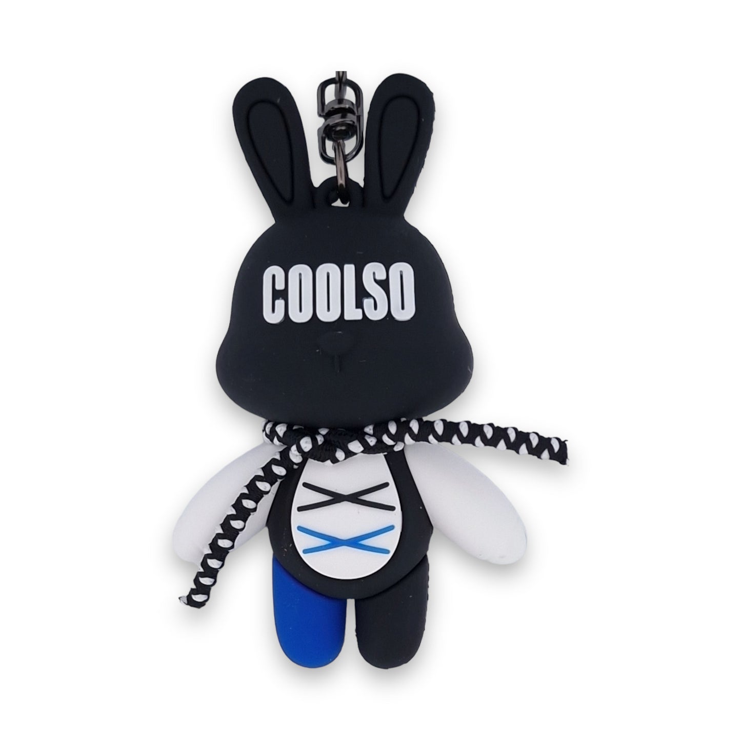 Porte-clés lapin COOLSO noir avec lanière silicone