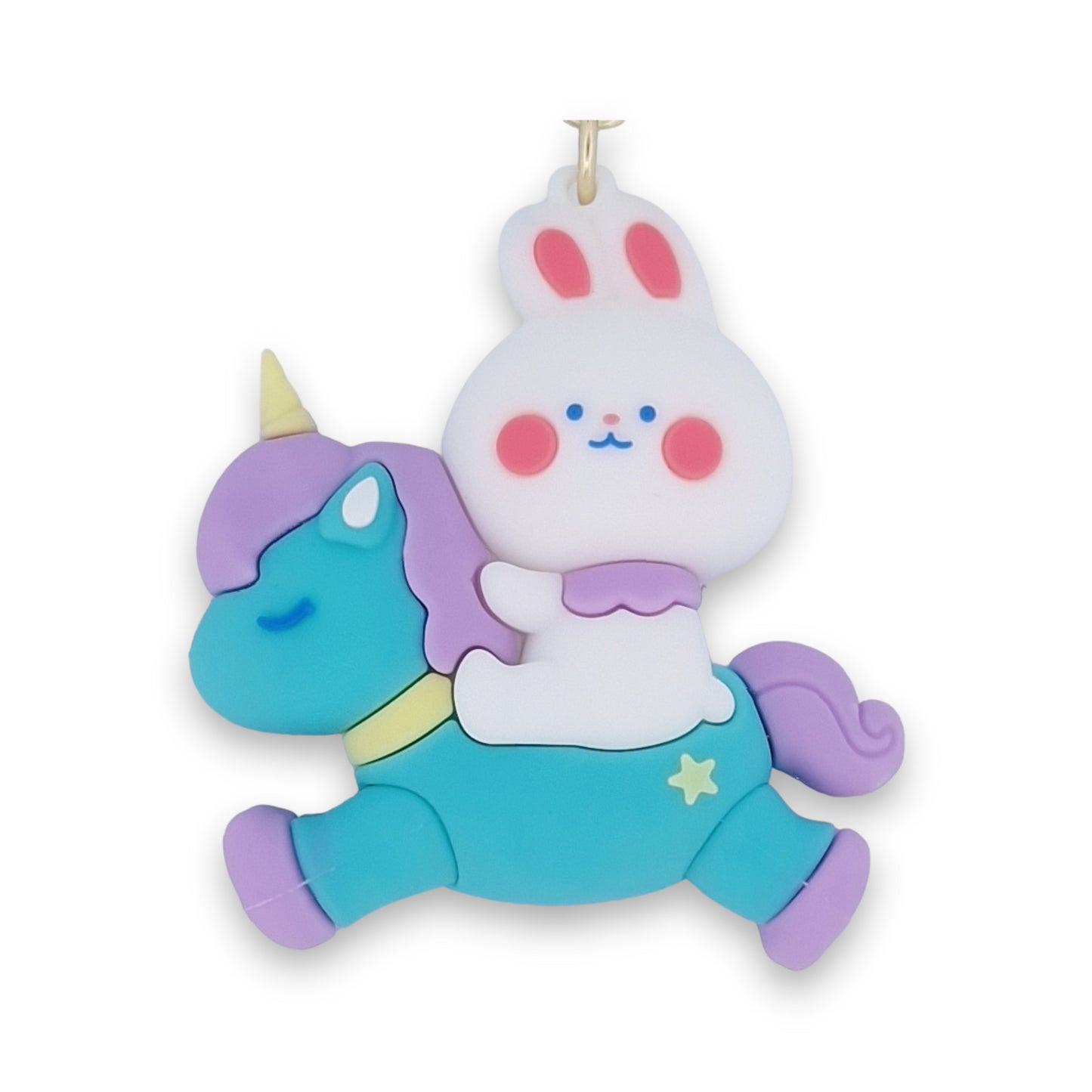 Porte-clés unicorn lapin sur licorne