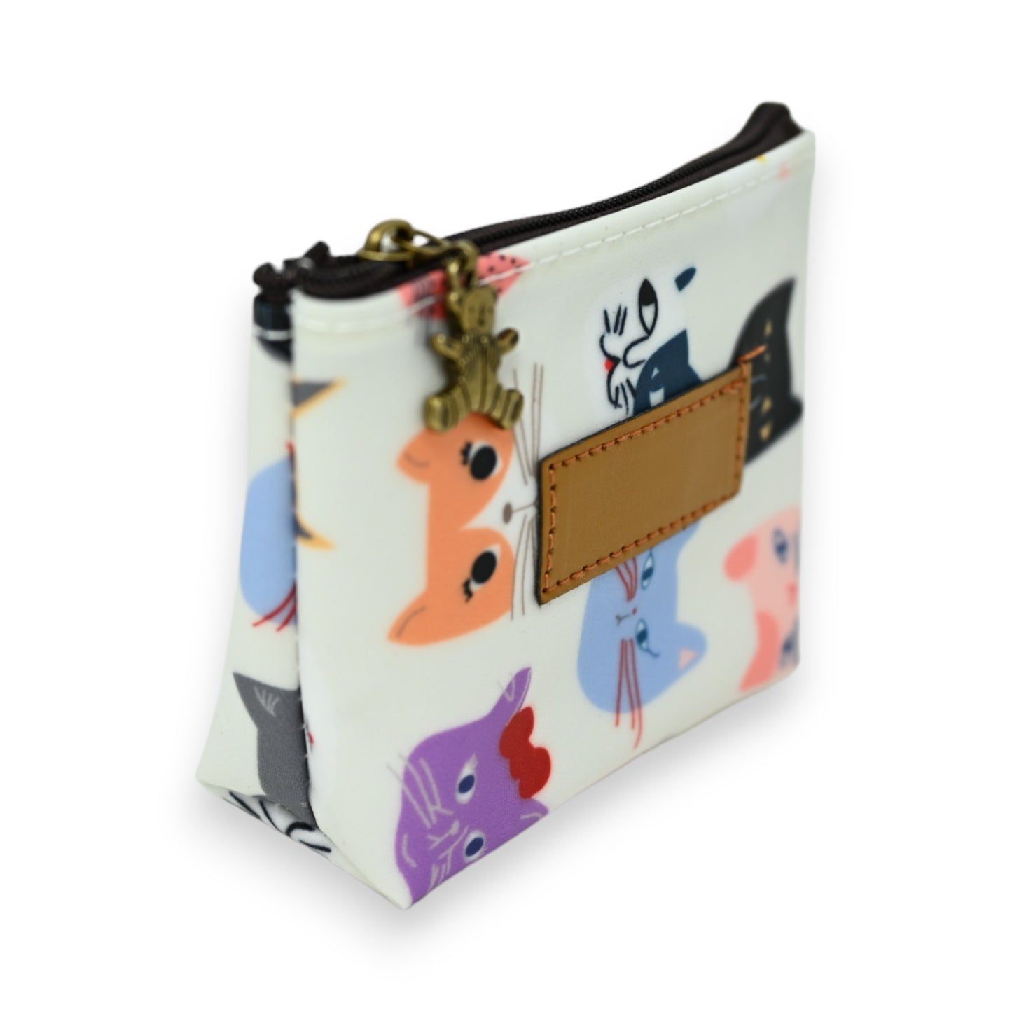 Porte monnaie motifs chats rigolo multicolore