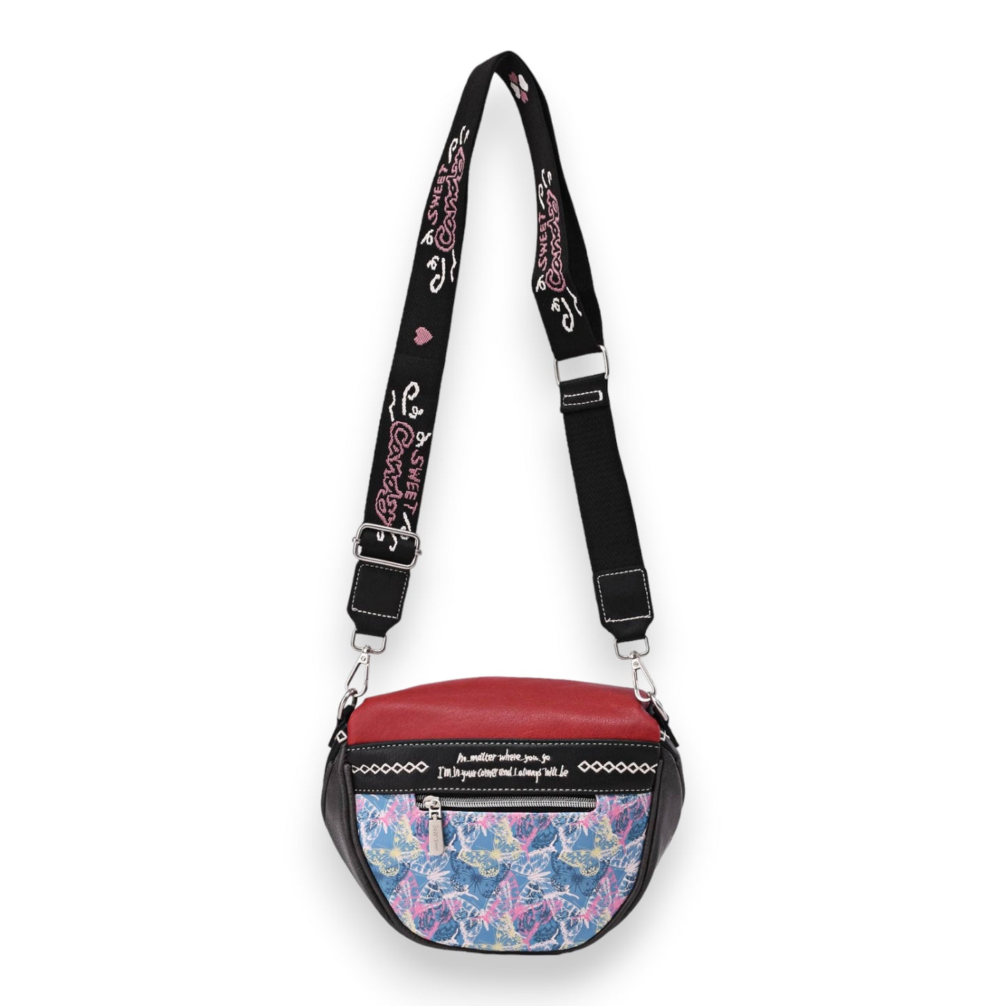 Sac banane bandoulière papillons Sweet & Candy rouge et noir