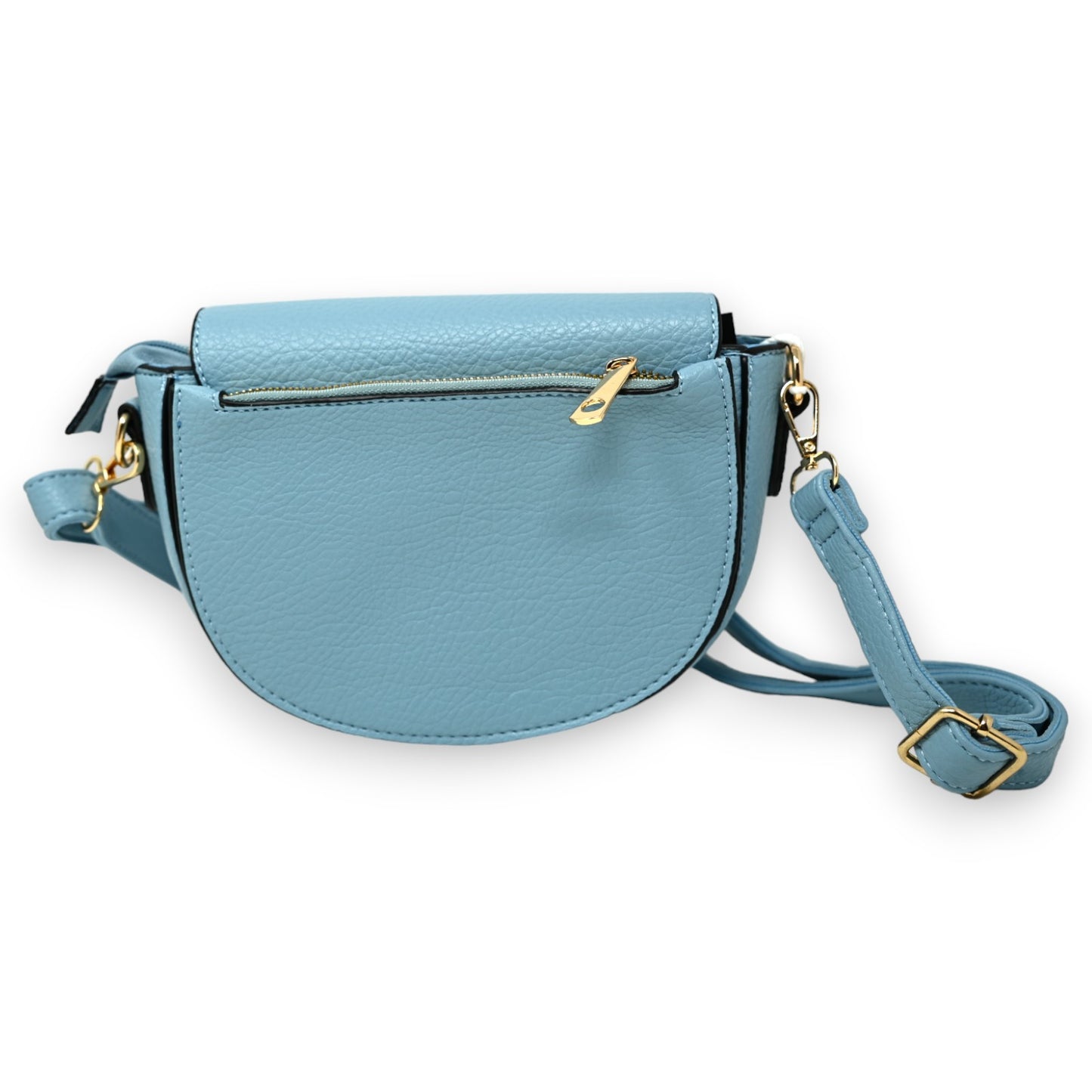 Sac bandoulière bleu jeans fermoir doré chic