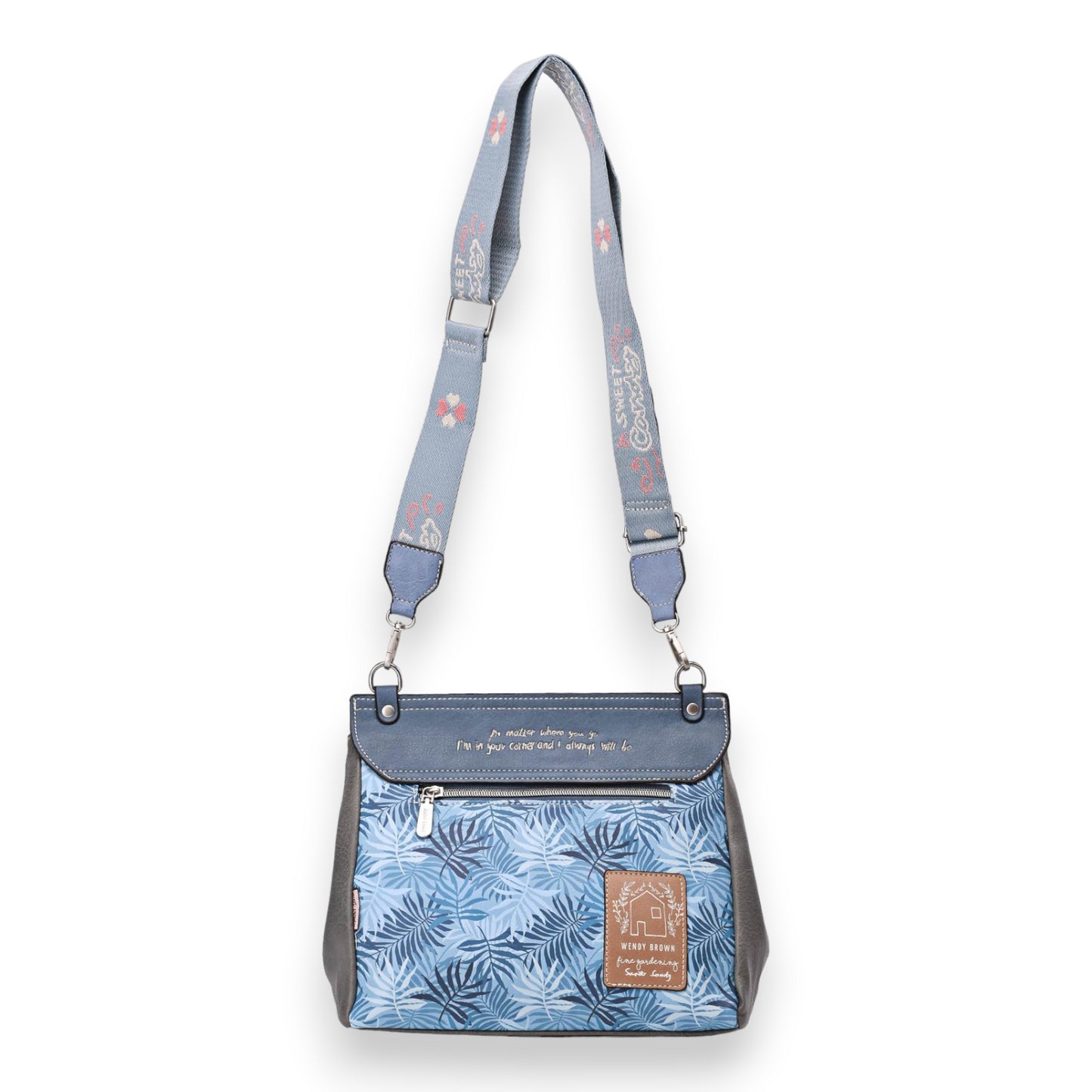 Sac bandoulière carré cartable Sweet & Candy bleu