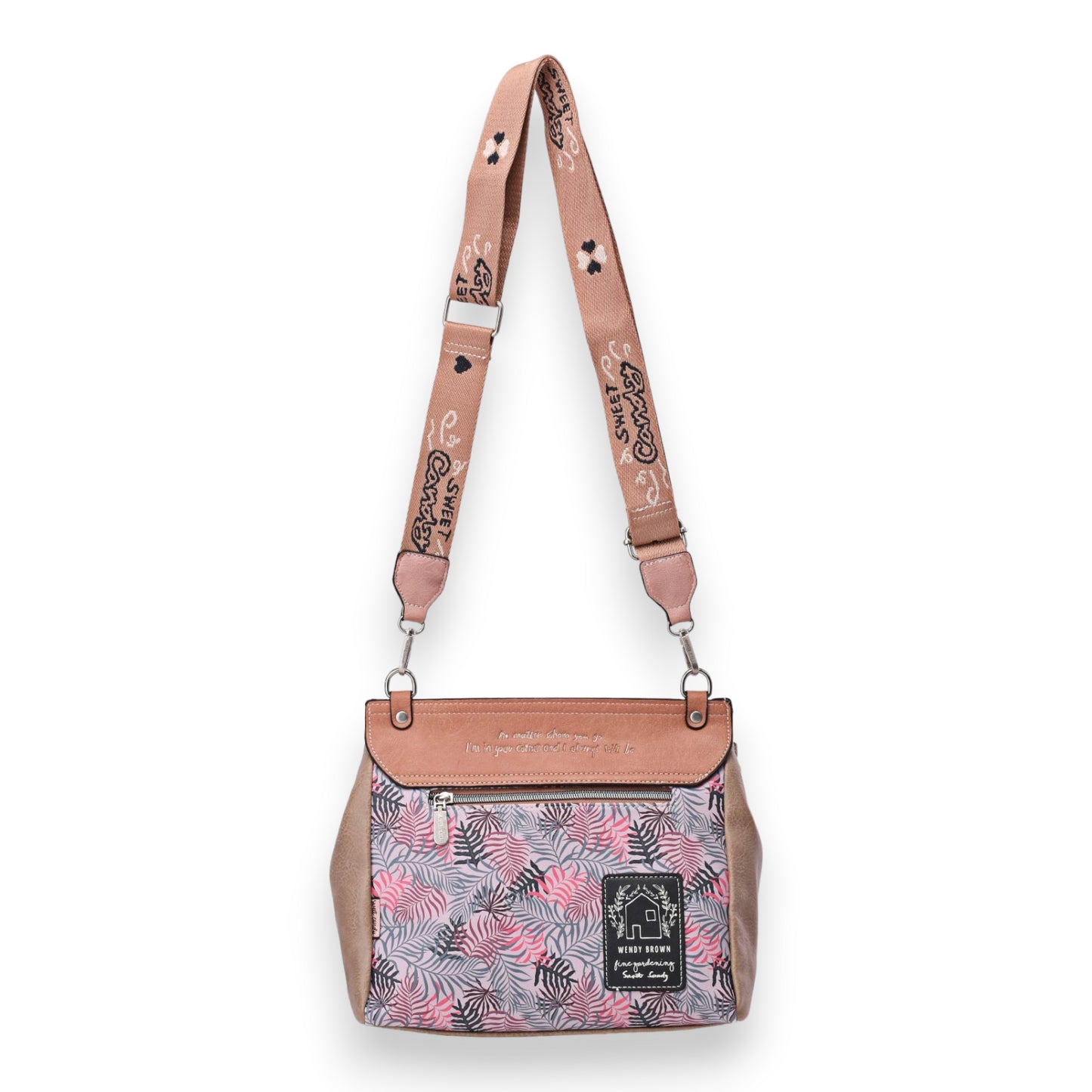 Sac bandoulière carré cartable Sweet& Candy rose et noir