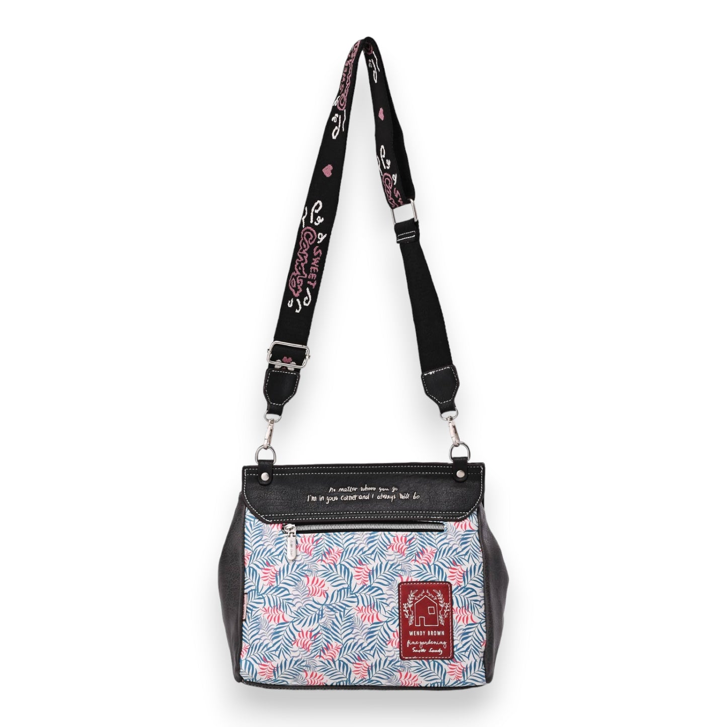 Sac bandoulière carré cartable Sweet & Candy rouge et noir