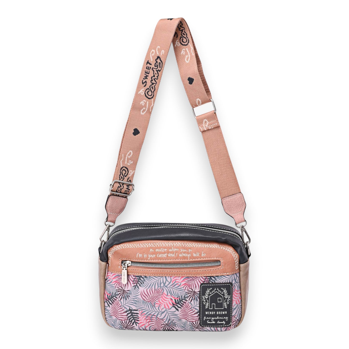 Sac bandoulière cartable Sweet & Candy rose et noir