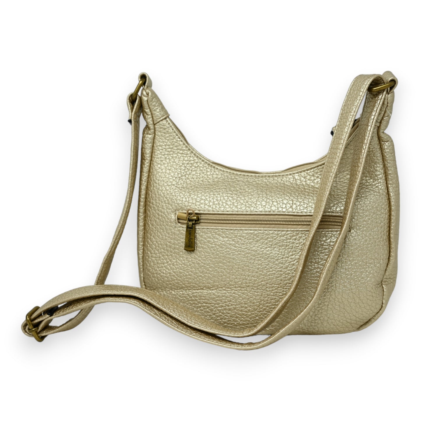 Sac bandoulière forme banane doré