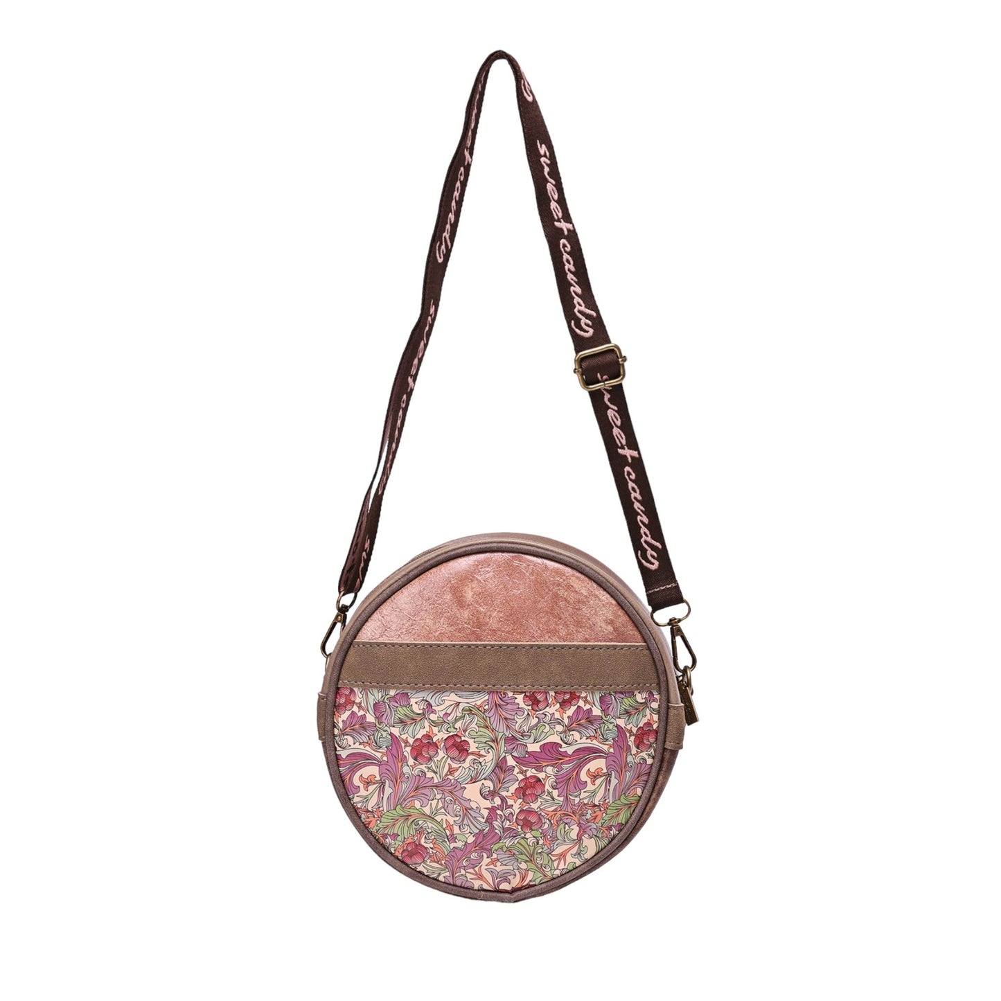 Sac bandoulière rond sweety candy dans les champs de fleurs