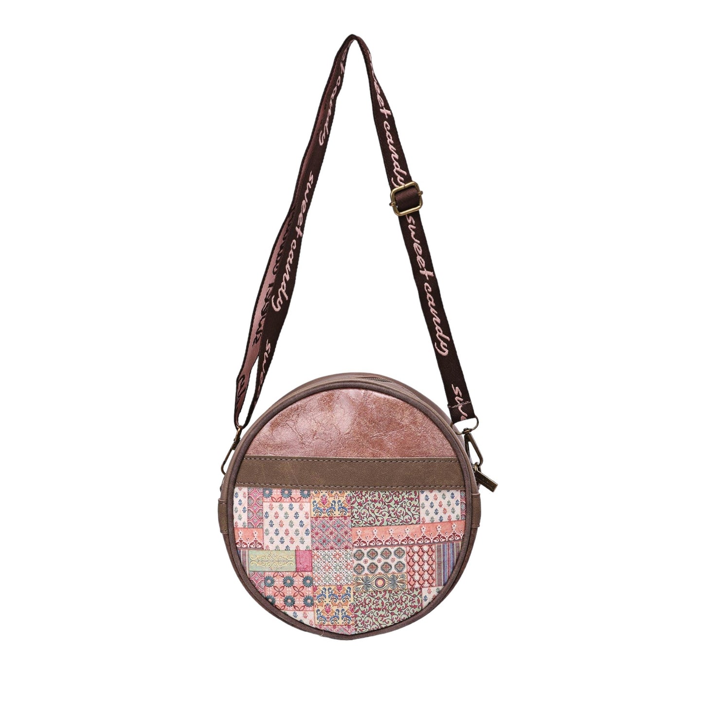 Sac bandoulière rond sweety candy mise en beauté