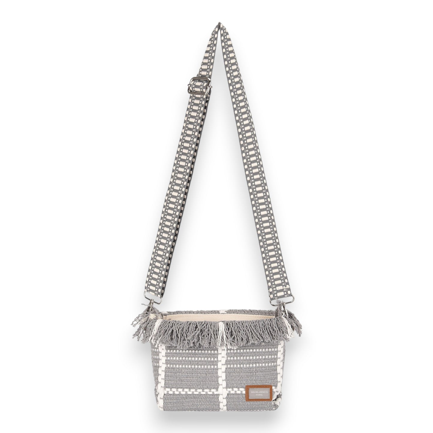 Sac bandoulière tissu David Jones gris