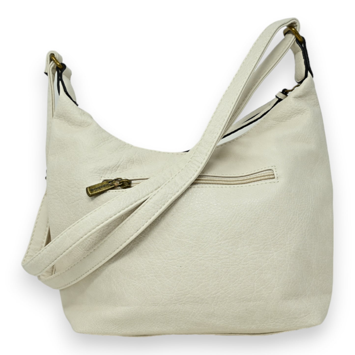 Sac bandoulière double poches beige
