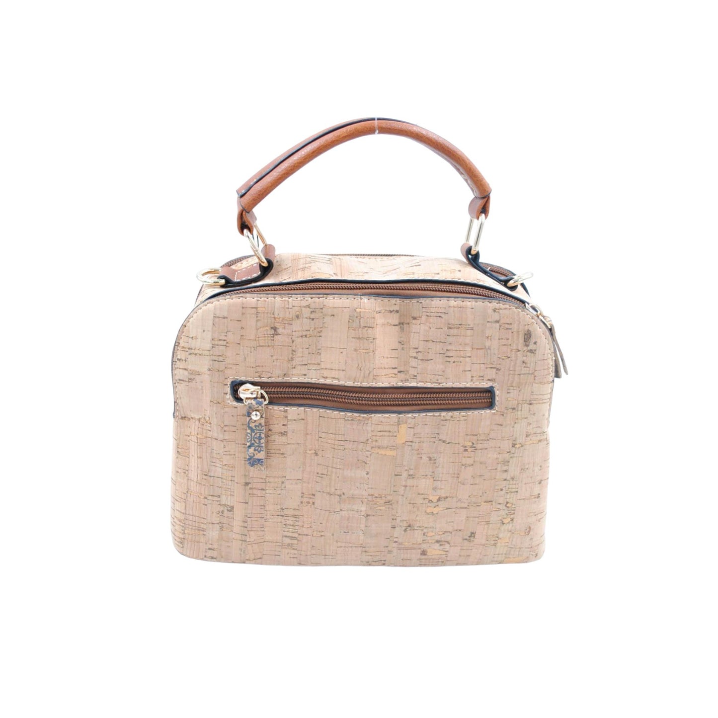 Sac en liège imprimé géométrique vintage bleu