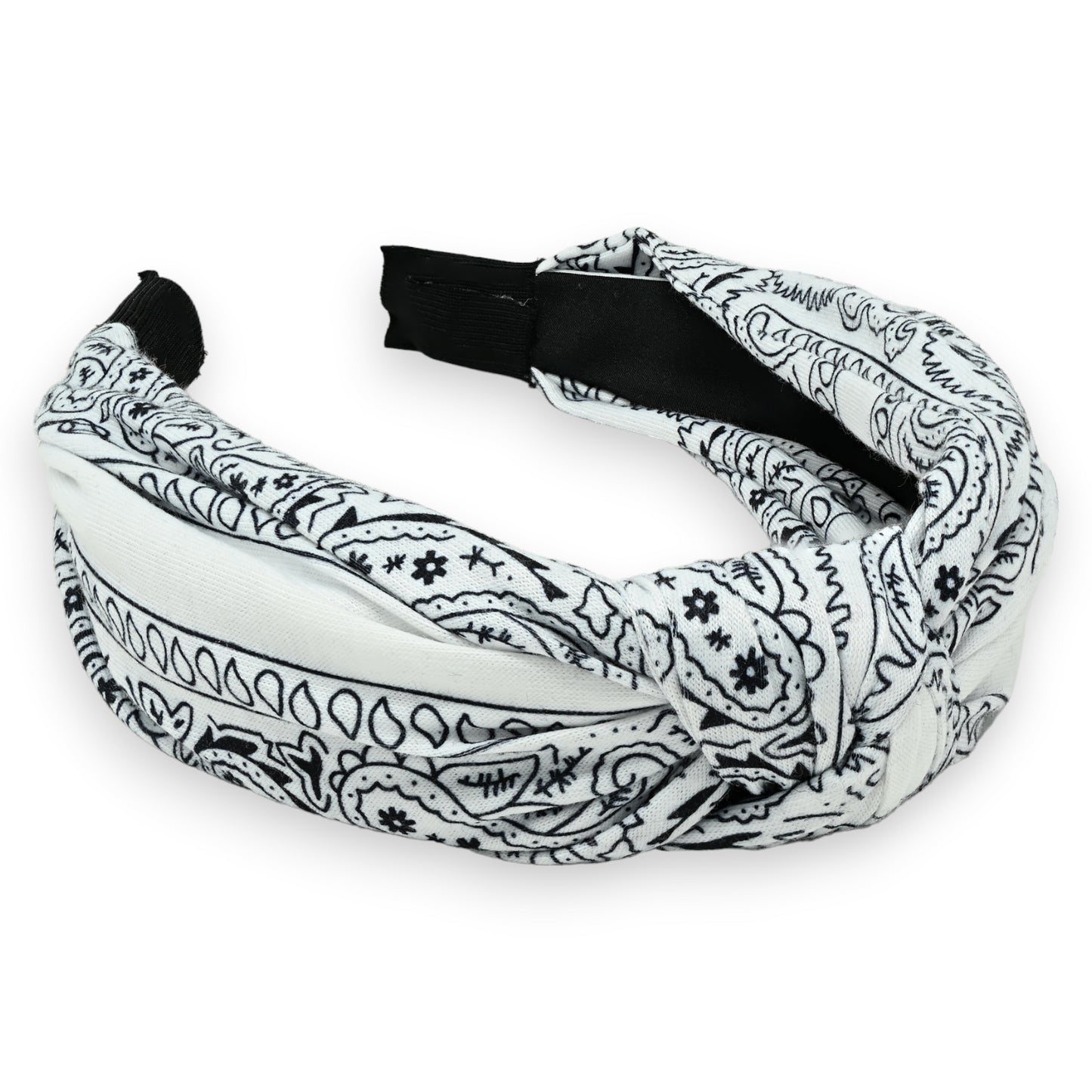 Serre tête imprimé bandanas blanc