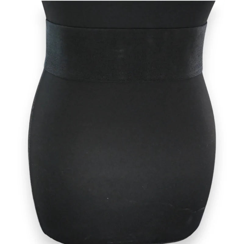 Ceinture élastique noire pour femme avec large bande à la taille, style gaine amincis...